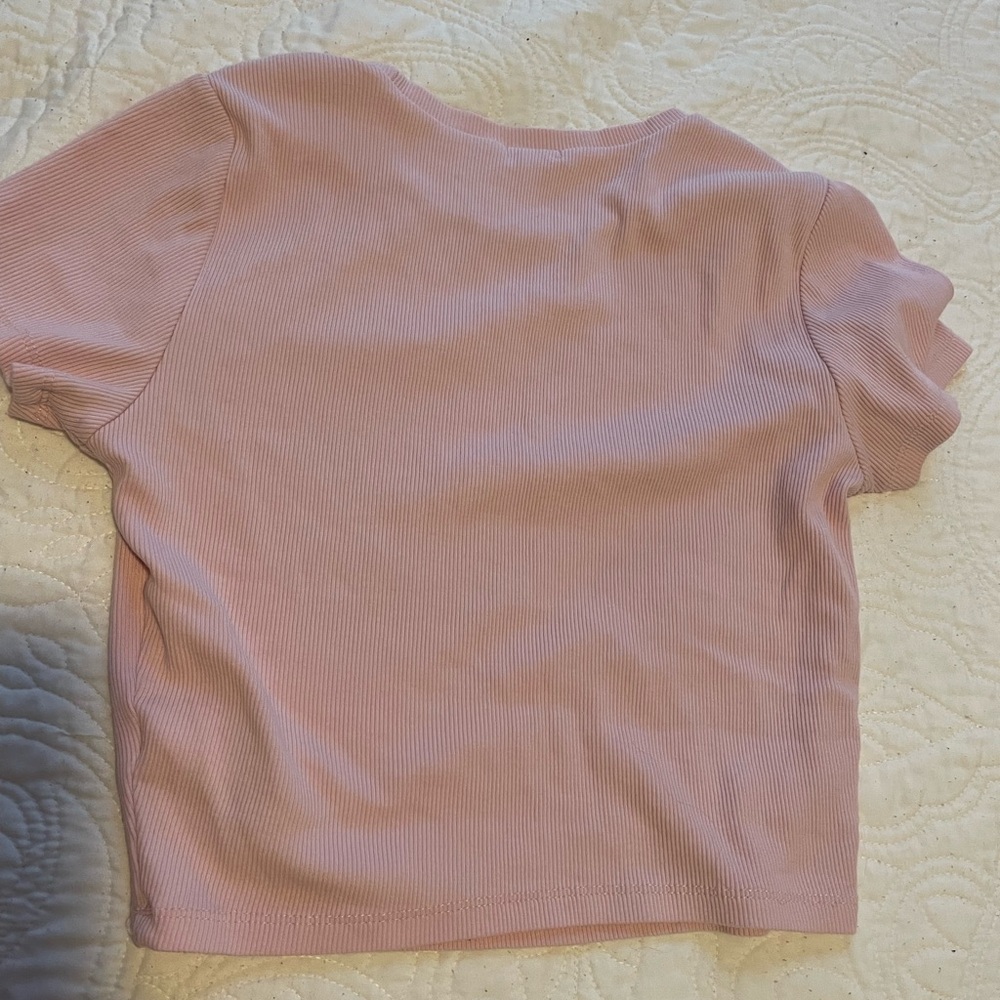 Garage Light Pink Ribbed Tee - Picture 4 of 4